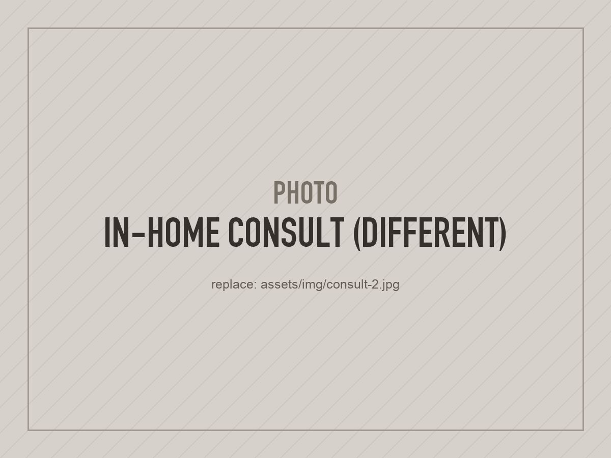 Placeholder photo: in-home consultation reviewing the space