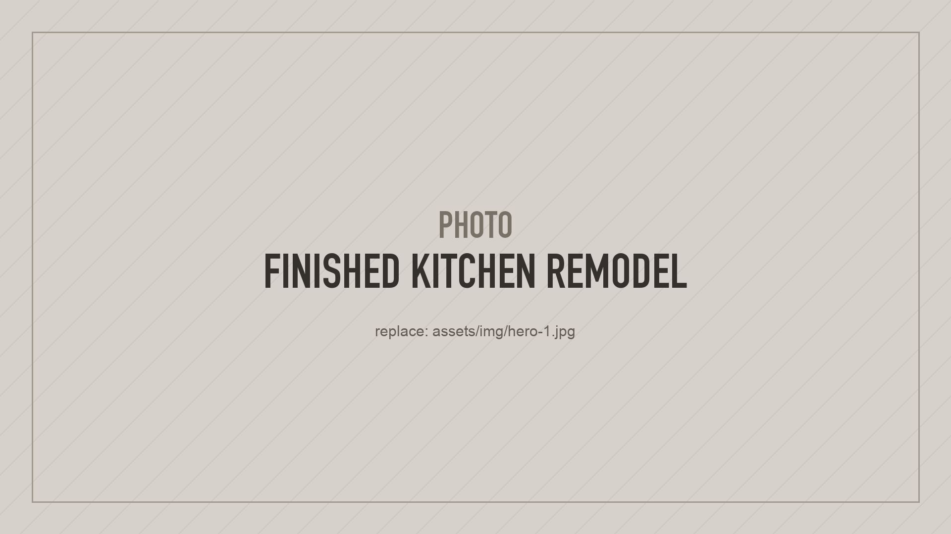 Placeholder photo: finished kitchen remodel