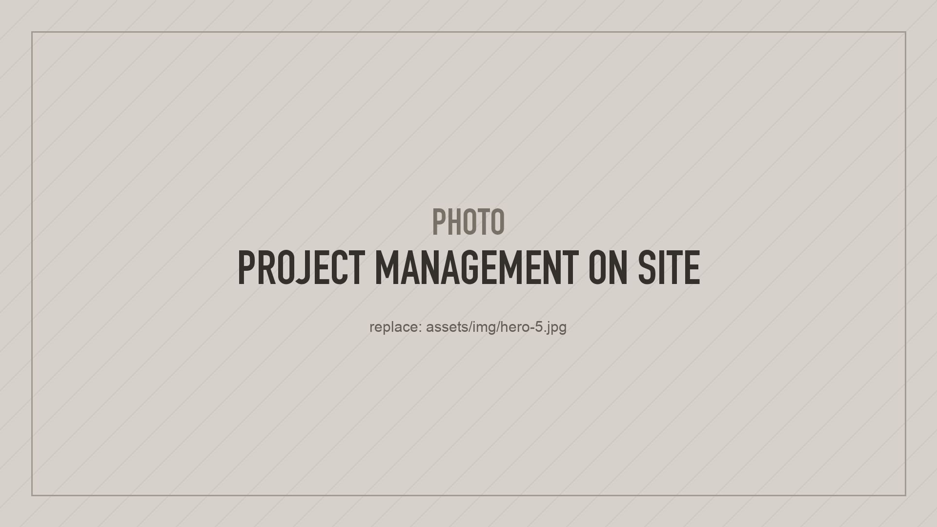 Placeholder photo: project management on site