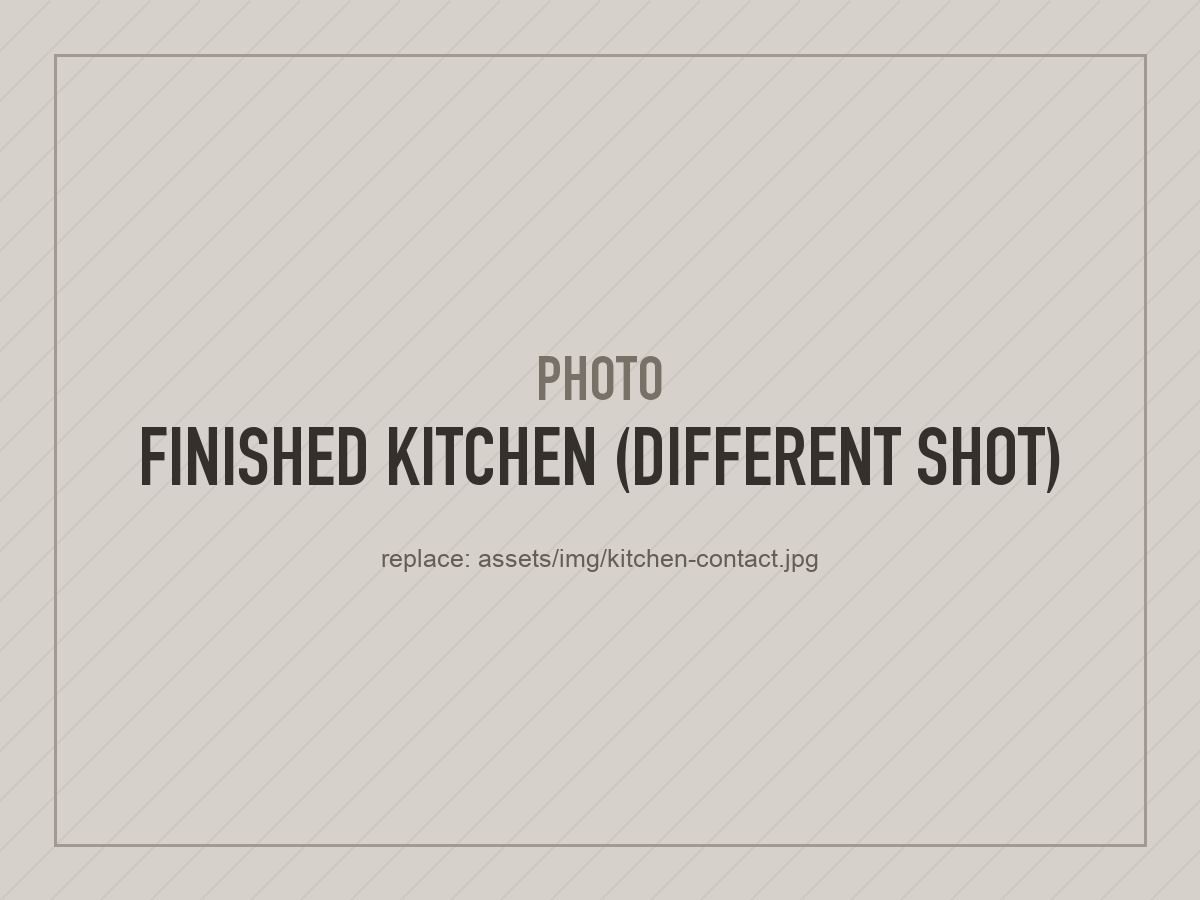 Placeholder photo: finished kitchen