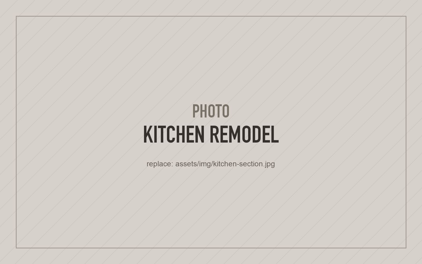 Placeholder photo: kitchen remodel
